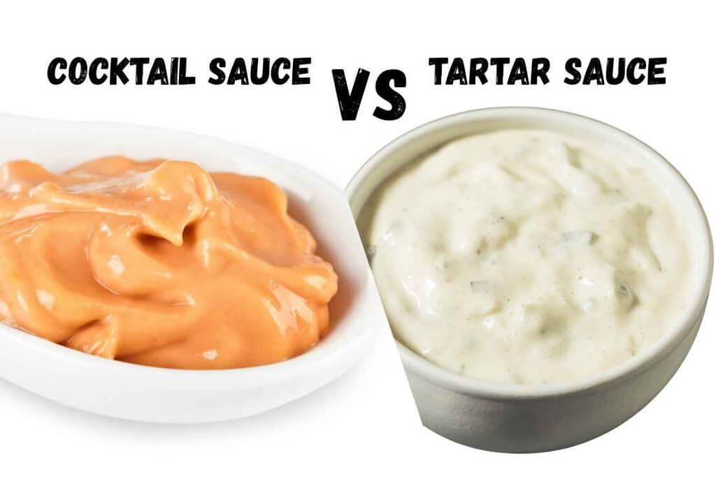 Cocktail sauce versus tartar sauce shown side by side in small bowls