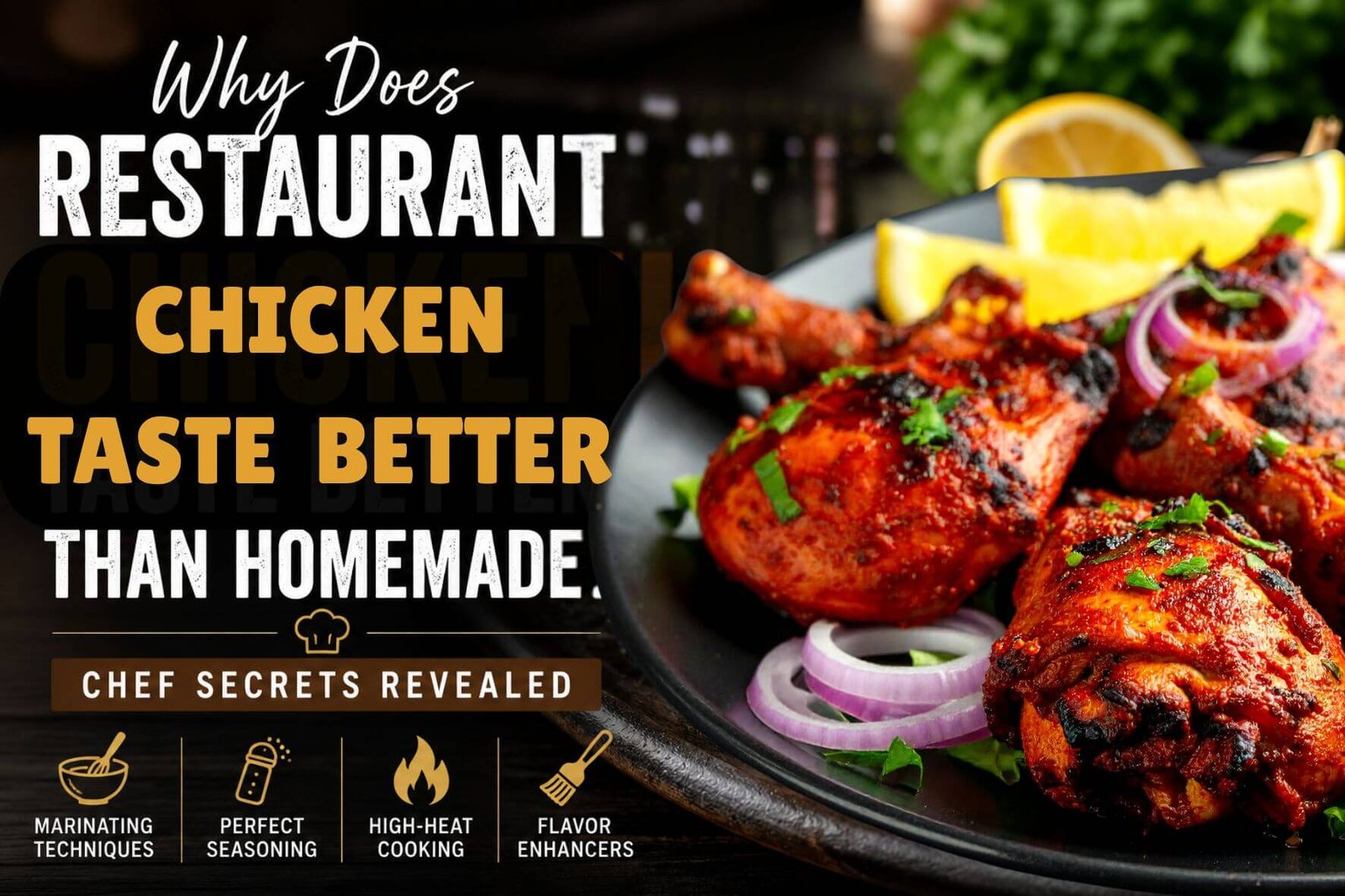 Perfectly grilled and sliced chicken with a golden-brown crust, illustrating the professional cooking techniques that make restaurant chicken taste better than homemade.