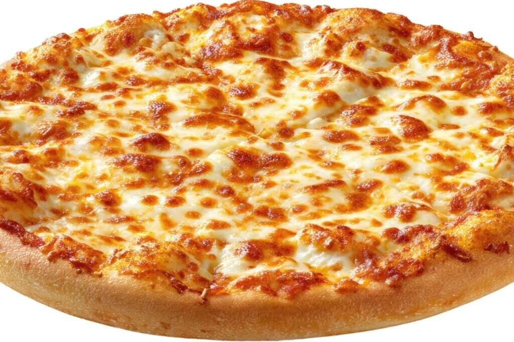 Freshly baked pizza topped with melted Akkawi cheese, featuring a golden bubbly cheese layer and crispy crust.