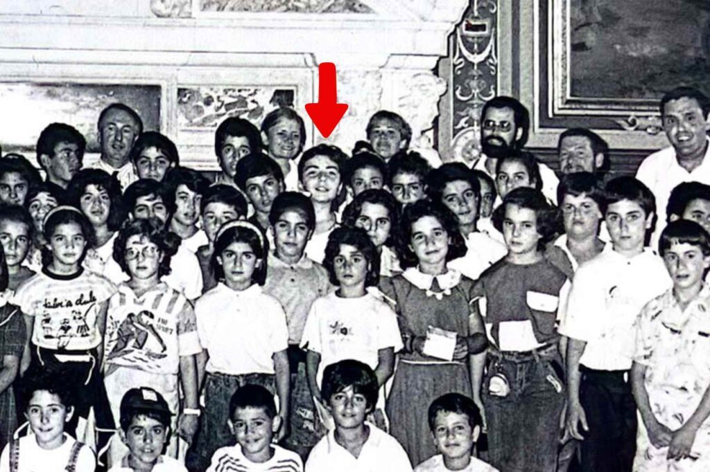 Childhood group photo of François El Aaraj with children from his hometown during a summer exchange visit to France in the Lebanese Civil War.
